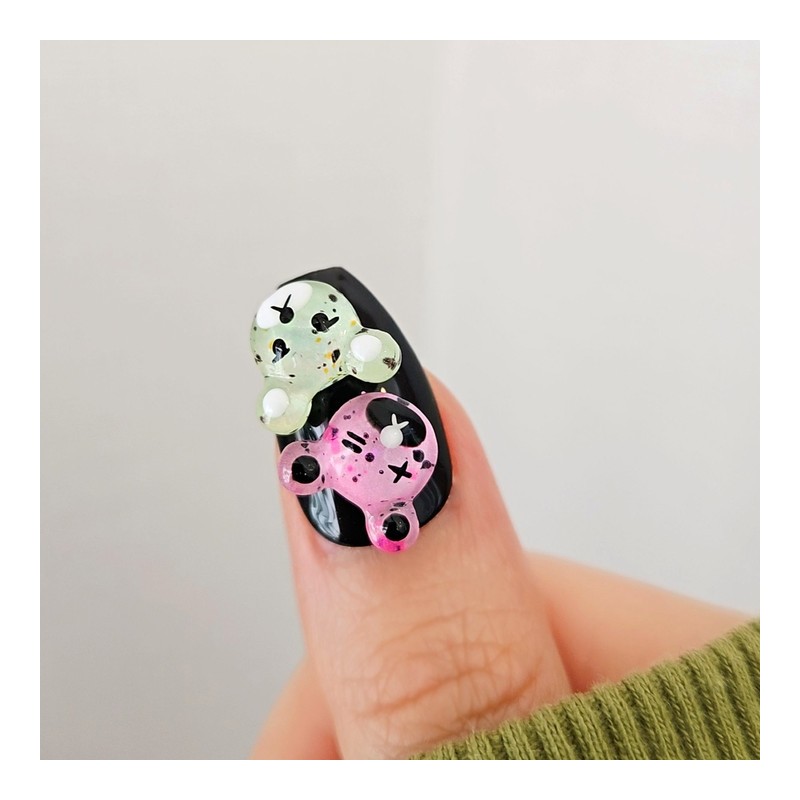 Kkureokgom Handmade Nail Tips - Square / 꾸럭곰 수제네일팁 -