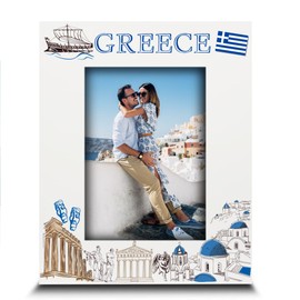 ELLA BUSTA-Greece Picture frame-Wedding, Engaged, Honeymoon, Vacation in Greece symbols Design set-UV Print (5x7 Vertical)
