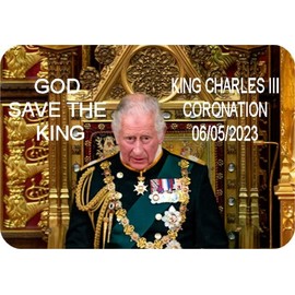 HM King Charles III Coronation 06/05/2023 Royalty Rectangle Fridge Magnet Fantastic Souvenir