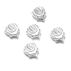 DHRUVS COLLECTION 925 Silver Combo of 5 Lotus Flower for Pooja, Temple Decor & Gifting Purpose