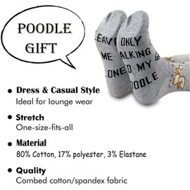 Dog Lover Socks - Leave Me Alone Only Talking To My Poodle Today - Gift Idea for Dog Lovers, 1, M