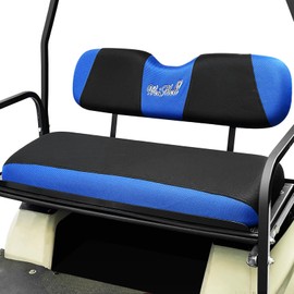 WEIMELL Golf Cart Rear Seat Cover for Club Car EZGO Yamaha for Aftermarket Regular Seat Cushion Breathable Washable Universal Back Seat Covers Black & Blue