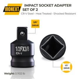 1/2 To 3/8 Impact Adapter, 1/2 To 3/8 Socket Adapter Compatible With Torque Wrench, Socket Set & Wrench Set, Heavy-Duty Tool For Mechanics, Durable, Essential For DIY Repair, Garage Or Automotive Use