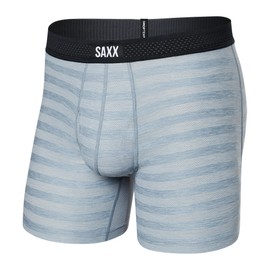 SAXX Underwear Co. Men's Underwear with Pouch Droptemp Cooling Mesh Boxer Brief Fly, Mid Grey Heather, Medium