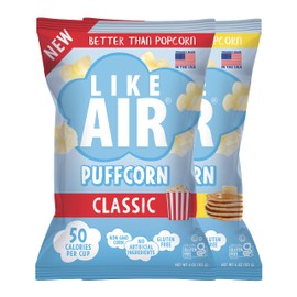 Like Air Puffcorn (Combo Pack: Classic & Pancake) | 2 4oz Bags | 50 Calories Per Cup | Gluten Free | Nothing Artificial