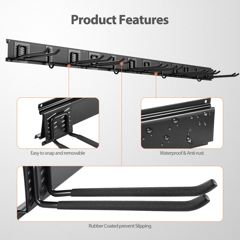 Waturis Garage Organizer - 64 Inch Wall Mount Tool Storage,