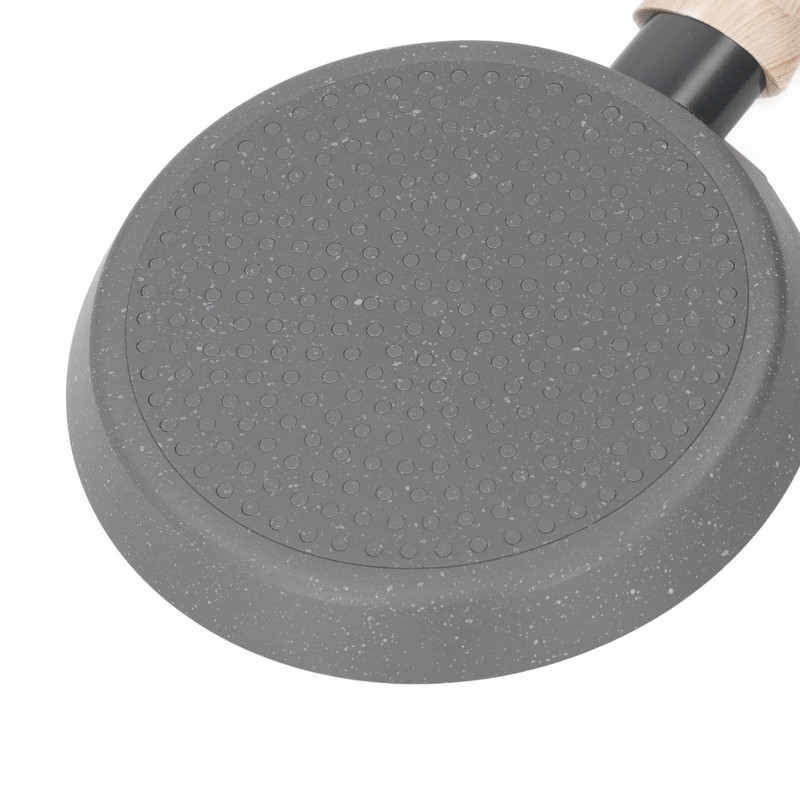 Frying Pan Wood Handle Aluminum Alloy Cooking Skillet Fast Heating