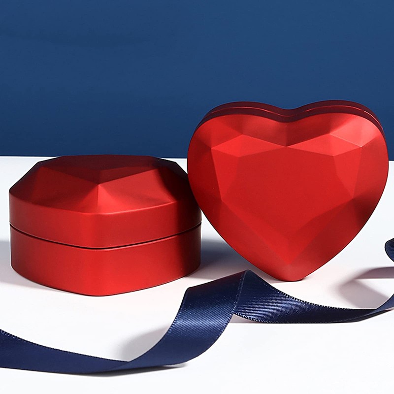 Spldsun Ring Box Heart Shape, Velvet Ring Box, Wedding Ring