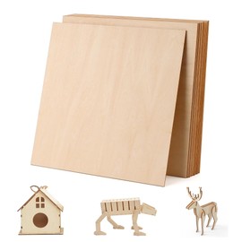 Rhimooay Pack of 10 2 mm Linden Plywood for Laser Cutting, Plywood Wood Board, Chipboard, Wooden Panels for Engraving and DIY Projects, Plywood Board for Paintings, Wood Projects and Engravings (20 x