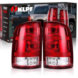 OKLPF Rear Brake Tail Light Compatible With 2007-2014 GMC Sierra 1500 2500HD 3500HD Replace 25958484 25958485,Replace Red Taillight Assembly,Included Bulbs and Harness,Driver and Passenger Side