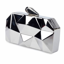 LHHMZ Womens Geometric Metal Evening Clutch Bags Fashion Small Evening Shoulder Bags Box Clutch