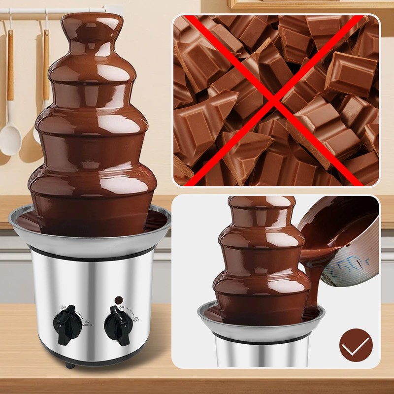 Chocolate Fountain Machine Electric Chocolate Fondue Fountain Machine 4 Tier