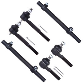 SCITOO 6pcs Suspension Kit Front 2 Inner 2 Outer Tie Rod Ends 2 Tie Rod Adjusting Sleeves fit 1995 1996 1997 1998 1999 2000 2001 2002 for Ford Crown Victoria for Lincoln Town Car for Mercury Es3494