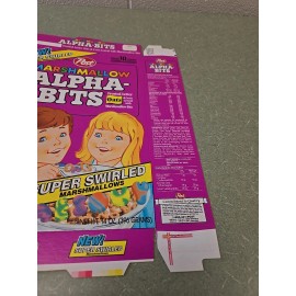 Post 1990's Post Marshmallow Alpha-Bits Cereal Box, Super Swirled , Unused Box Flat