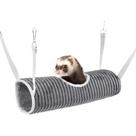 Hamster Hanging Tunnel Ferret Hammock Bed Guinea Pig Tunnel Bed Small Animal Hammock Winter Warm Rat Hanging Bed Pet Tunnels and Tubes Toy Hamster Hideout Tunnel for Cage Squirrel Chinchilla Small Pet