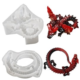 Crystal Dragon Silicone Mold, Flying Dragon Resin Mold, Winged Dragon Silicone Molds