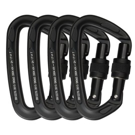 VLMFPR 24kN UIAA Certified - D Shaped Screw Lock Heavy Duty Aluminum Clip, Professional Screw-Gate Locking Clip for Outdoor Climbing, Mountaineering, Rappelling, Rescue, Swing etc.