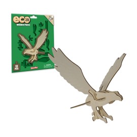 Eco 3D Wooden Puzzle Eagle from Deluxebase. Animal Themed DIY 3D Puzzle Craft Kit. Sustainable Wood Safari Animal Toys. Perfect Model Building Kits for Educational Toys and Kids Party Favors