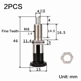 AMUSCHAT Self-Locking Indexing Pin, M8, Stainless Steel & Aluminum Alloy, Spring Loaded Latch Pin, 2 Pack