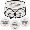 Funny Coasters for Drinks Absorbent with Holder | 6 Pcs
