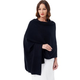 VIKIDEER 100% Cashmere Scarf Knitted Wrap Shawl Extra Large Long Scarf Stole for Women Wayfarer Travel Black 87"x28"