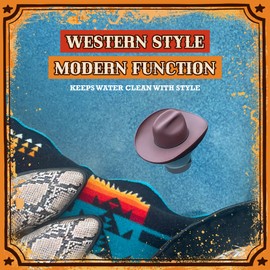 Cowboy Hat Western Floating Pool Chlorine Dispenser - Large Capacity Floater for 3" Tabs, Adjustable Flow, Unique Added Buoyancy, Weather Durable PP & ABS in Brown or Gray (Gray)