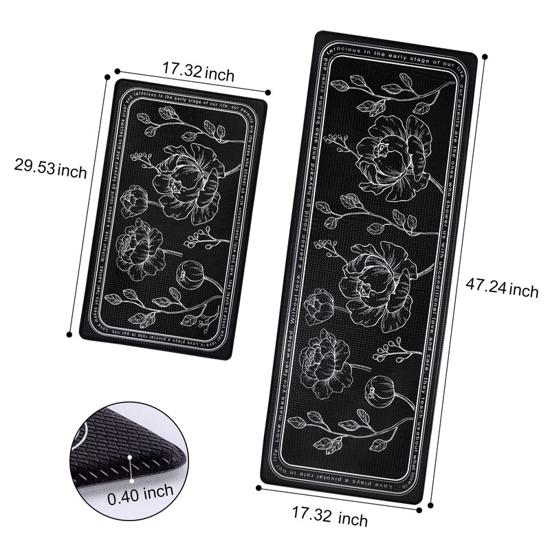 ROTTOGOON Kitchen Floor Mat Set of 2, Anti Fatigue Kitchen