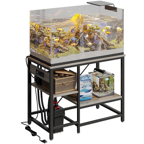 Becuddler 40-50 Gallon Fish Tank Stand with Charging Station, 36x19