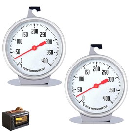 Pack of 2 Oven Thermometers, Oven Thermometer for Oven, 0 ~ 400 ℃ Oven Thermometer Indoor with Large Dial, for Baking and Cooking in the Oven