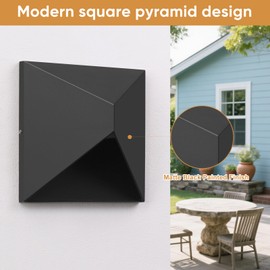 QQCherry Outdoor Light Fixture Wall Mount, 8W LED Exterior Lighting fixtures for Outside, Modern Front Porch Lights, Waterproof Black Wall Sconce for House, Patio, Garage, Doorway, Entryway