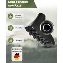 Alpenwert Nordic Walking Poles Rubber Buffer Asphalt [Pack of 14 - Universal] Premium Accessories for Trekking Poles, Walking Poles, Rubber Buffers, Hiking Poles, AP1461