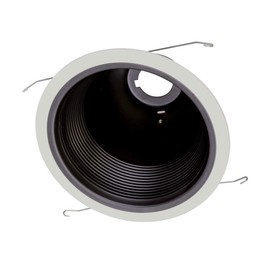 NICOR Lighting 6 inch Black Cone Baffle Trim with White Trim Ring, Fits 6 inch Housings (17551A)