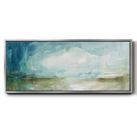 Renditions Gallery Abstract Colorful Harmony Floater Framed Wall Art Spring Landsacpe Reflection Wall Art Prints & Paintings for Home Resturant School - 24"X60" SILVER GAL029
