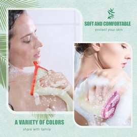 10 Paquetes Toallas Exfoliantes para Cara y Cuerpo Toallitas de Baño de Tejido Exfoliante Suave Paño de Ducha para Fregar de Nailon Paño de Baño de Masaje para Mujer Hombre (Borde Colorido)