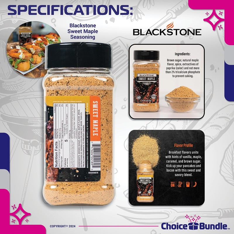 Blackstone Sweet Maple Seasoning – Gourmet Griddle Premium Barbecue Rub