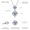AINUOSHI Moissanite Necklace for Women, Sterling Silver 2 Stone Lab-Created