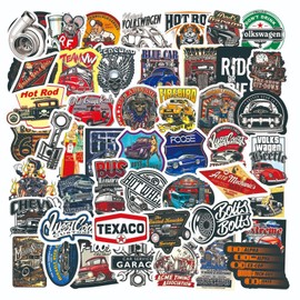 Classic Car Stickers, Pack of 100 Stickers, Classic Cars, Vintage Car Hot Rod Sticker Set, Waterproof Vinyl Graffiti Sticker for Car, Laptop, Skateboard, Suitcase for Children, Adults