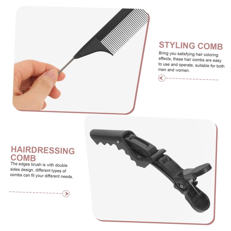 minkissy 12pc Styling Comb Set: Edges Brush Detangler Scalp Comb