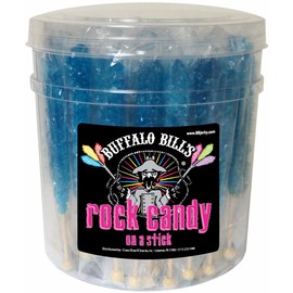 Buffalo Bills Raspberry (Dark Blue) Rock Candy On A Stick (36-ct tub dark blue rock candy sticks)