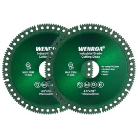 WENORA 2 Pcs Indestructible Disc for Grinder, Cutting Discs 4 1/2" for 7/8" Angle Grinder, Indestructible Disk Diamond Saw Blades for Ceramic PVC Pipe Glass Wood Tile