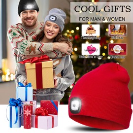 COTOP Hat with Light, Men's Winter Hat LED, Soft Running Hat, Women, Unisex Knitted Hat for Fishing, Gifts Men for Skiing, Snowboarding, Hat for Camping, Jogging