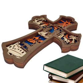 Christmas Nativity Wood Ornaments | Christmas Wooden Sculpture Decor Nativity Ornament | Nativity Outdoor Seasonal Carving Crafts for Bedroom, Farmhouse