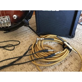 GLS Audio Instrument Cable Amp Cord Bass Electric Guitar Straight To Right 20Ft