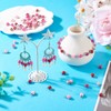 Pandahall 80Pcs Glass Pearl Connector Charms 13mm Pastel Pink Red