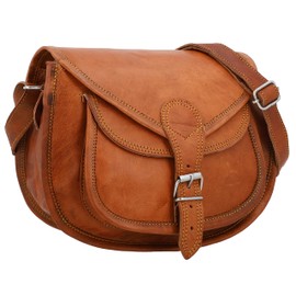 Gusti Small Leather Shoulder Bag Leather Evelyn Women's Handbag Shoulder Bag Buckle Closure Brown Round