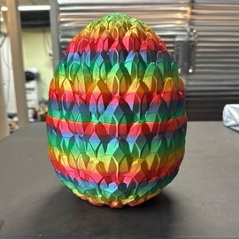 3D Printed Articulated Dragon Scale Eggs - Size: XXL Rainbow Egg