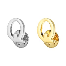 PATIKIL Letter Q Lapel Pins, 2 Pack Initial Alphabet Collar Pins Letter Copper Brooch Pins for Mens & Womens Shirt Dress Suits Business Events, Gold/Silver