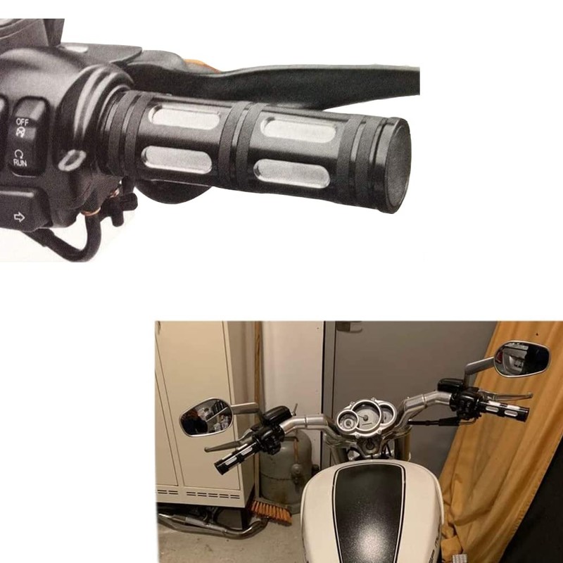 Baceyong 2x Motorcycle Grips, Universal 25mm Grip Bar Waterproof Non