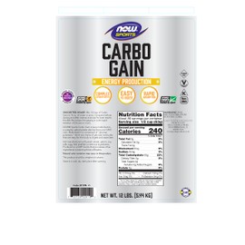 NOW Sports Nutrition, Carbo Gain Powder (Maltodextrin), Rapid Absorption, Energy Production, 12-Pound