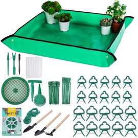 Mini Garden Tools Set, Succulent Tools Gardening Set with Plant Tags, Twine, Ties, Mini Succulent Tools, and PVC Mat for Plant Care, Home Gardening - 172 Pcs